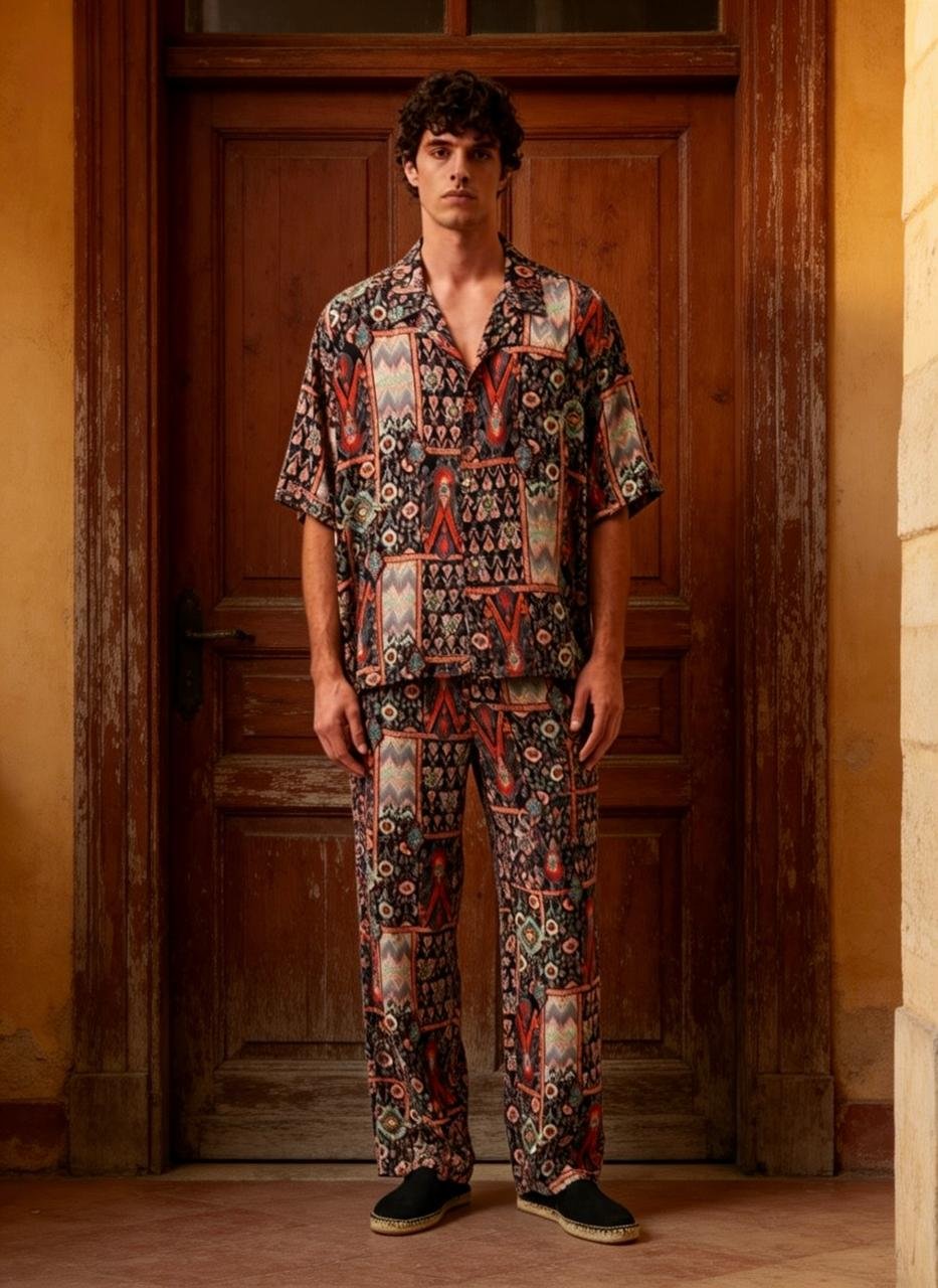 Nomad Pattern Shirt And Pants Set